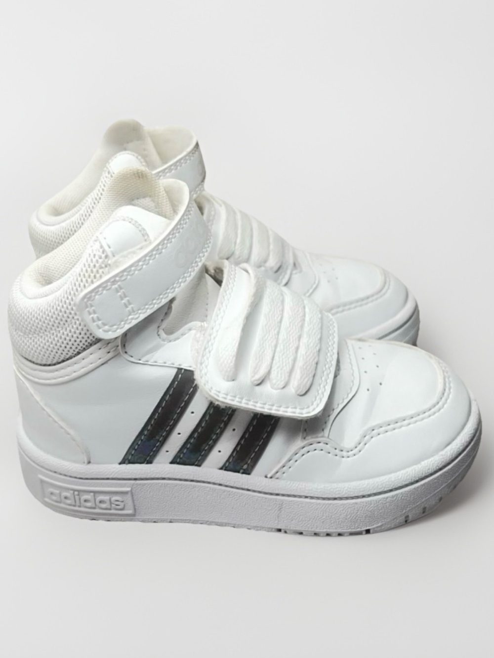 Adidas Hoops Mid 3.0 AC Infant Hi-Top Sneakers Kids Sz 8 White Sporty Casual